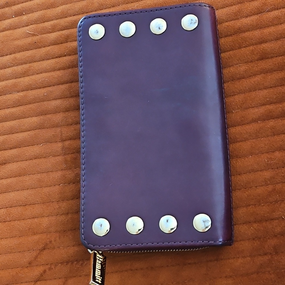 Hammitt Leather Wallet Clutch | Cherrywood And Gold | Beautiful! - Picture 3 of 9